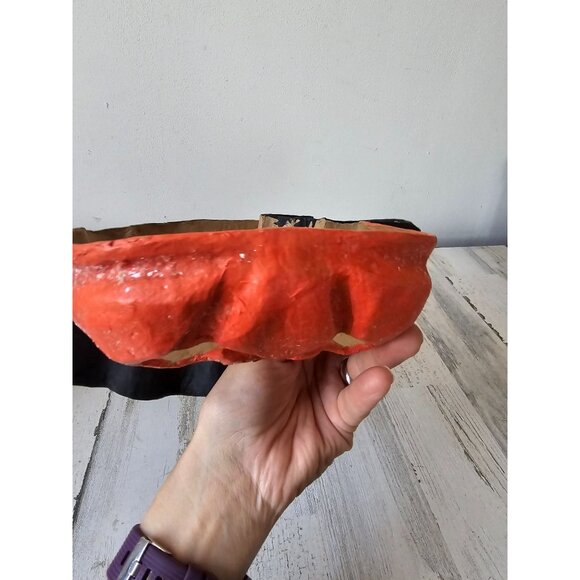 Vintage walnut ridge paper mache pumpkin witch mask painting Halloween decor 199 - Picture 9 of 10